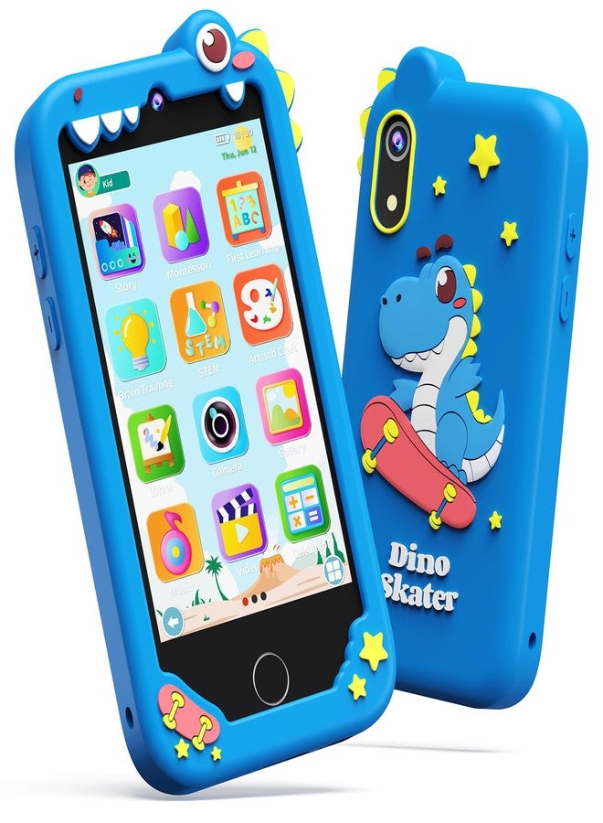 KOKODI 4 Inch Kids Smart Phone, Touchscreen HD Dual Camera Cell Phone for Children, Birthday Gifts Dinosaur Learning Toys for Boys 3-10, First Preschool EducationToy with 200+ Games，Powered by Android - Image 1